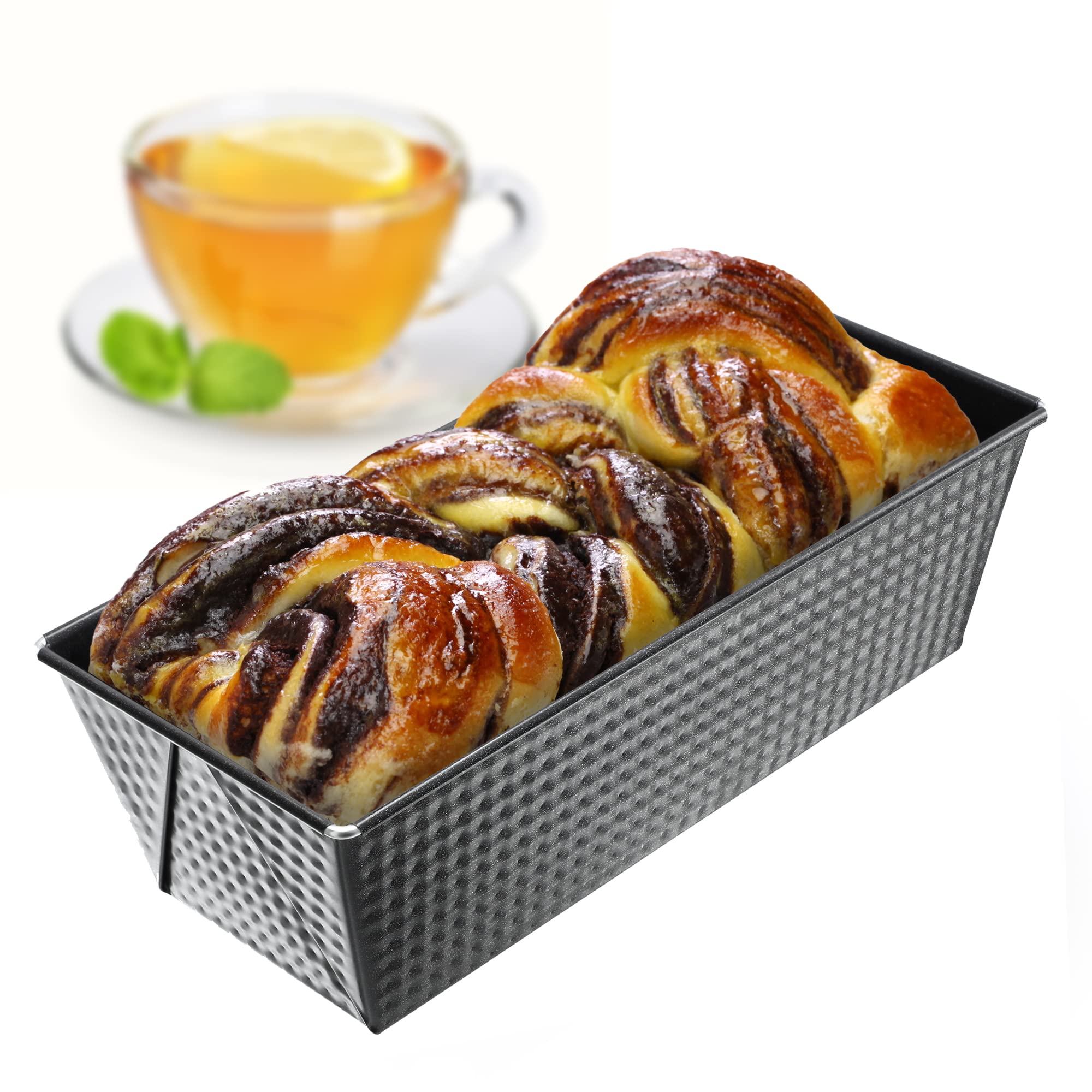 KADAX Baking Tin, Non-Stick Coated Sheet Metal Loaf Tin, Oblong Baking Tray in Various Sizes, Oven Narrow Loaf Pan for Bread, Brownie (25.5 x 12 cm, Black)