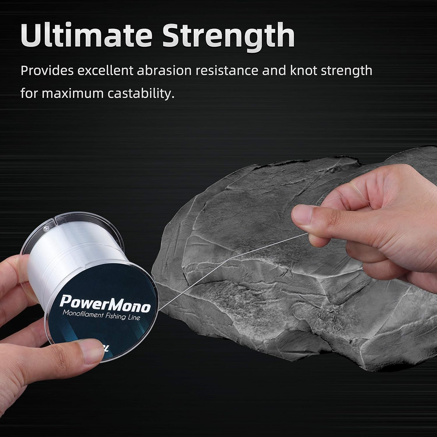 RUNCL PowerMono Fishing Line, Monofilament Fishing Line 300/500/1000Yds - Ultimate Strength, Shock Absorber, Suspend in Water, Knot Friendly - Mono Fishing Line 3-35LB, Low- & High-Vis Available : Sports & Outdoors