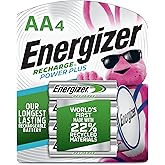 Energizer Power Plus Rechargeable AA Batteries (4 Pack), Double A Batteries