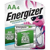 Energizer Power Plus Rechargeable AA Batteries (4 Pack), Double A Batteries