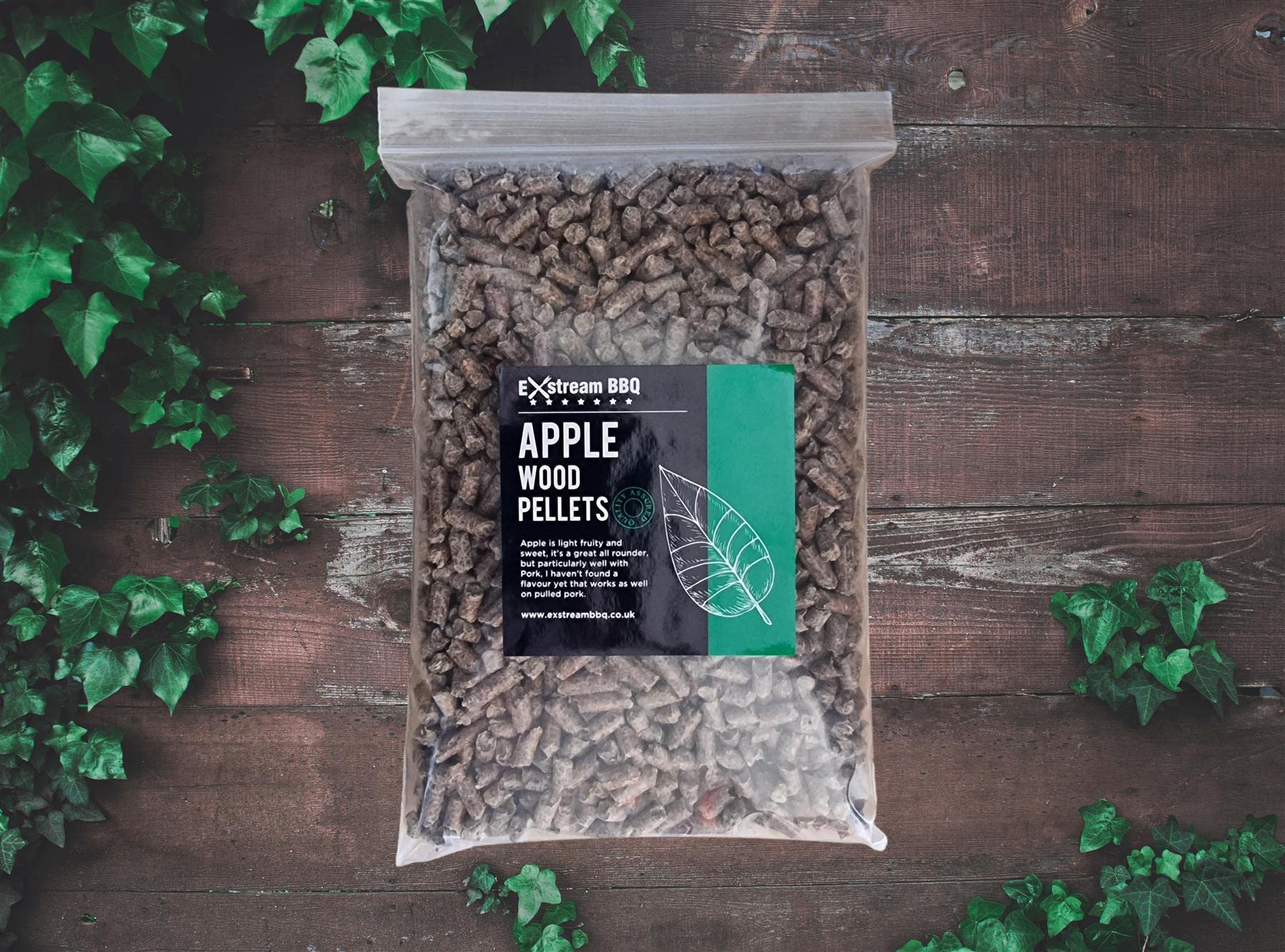 Exstream BBQ Apple 1 Litre (Approx 740g) Pellet For Use With Ninja Woodfire Grill - Resealable Bags