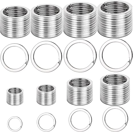 Amazon Leobro 二重リング 平キーリング 80個セット キーホルダー 二重カン ダブルリングー キーホルダーリング金具 パーツ 部品 キーリング 外径15mm mm 25mm 28mm 30mm 32mm 33mm 35mm 各サイズ10個 シルバー アニメ 萌えグッズ 通販