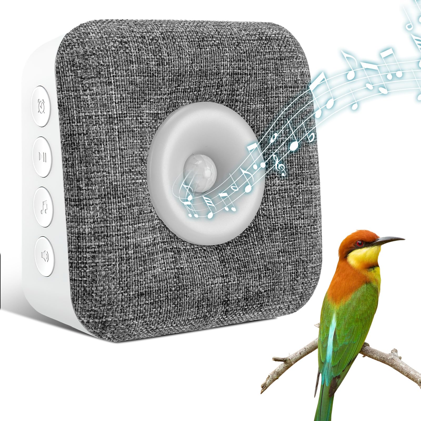 Photo 1 of Singing Bird Box, Nature Sound Box with Motion Sensor, Birds Chirping Songs Boxes Relaxing Tool for Bathroom, Home, Baby, Adult, 9 Soothing Songs, 5 Level Volume, 3 Timer Options