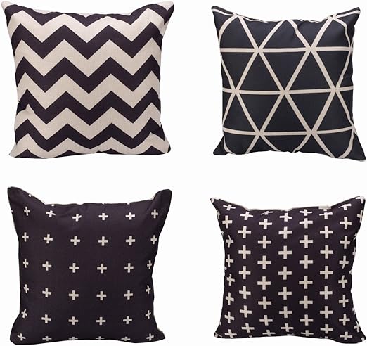 Amazon Com Encoft Alicemall Black And White Series 4 Pieces Throw