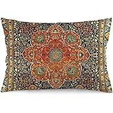 Kaleidee Antique Persian Mohtashem Kashan Rug Print 10 Throw Pillow Covers 12"x20" Soft Velvet Decorative Throw Pillowcases Cushion Cover for Home Decor Living Room Bed Couch Car