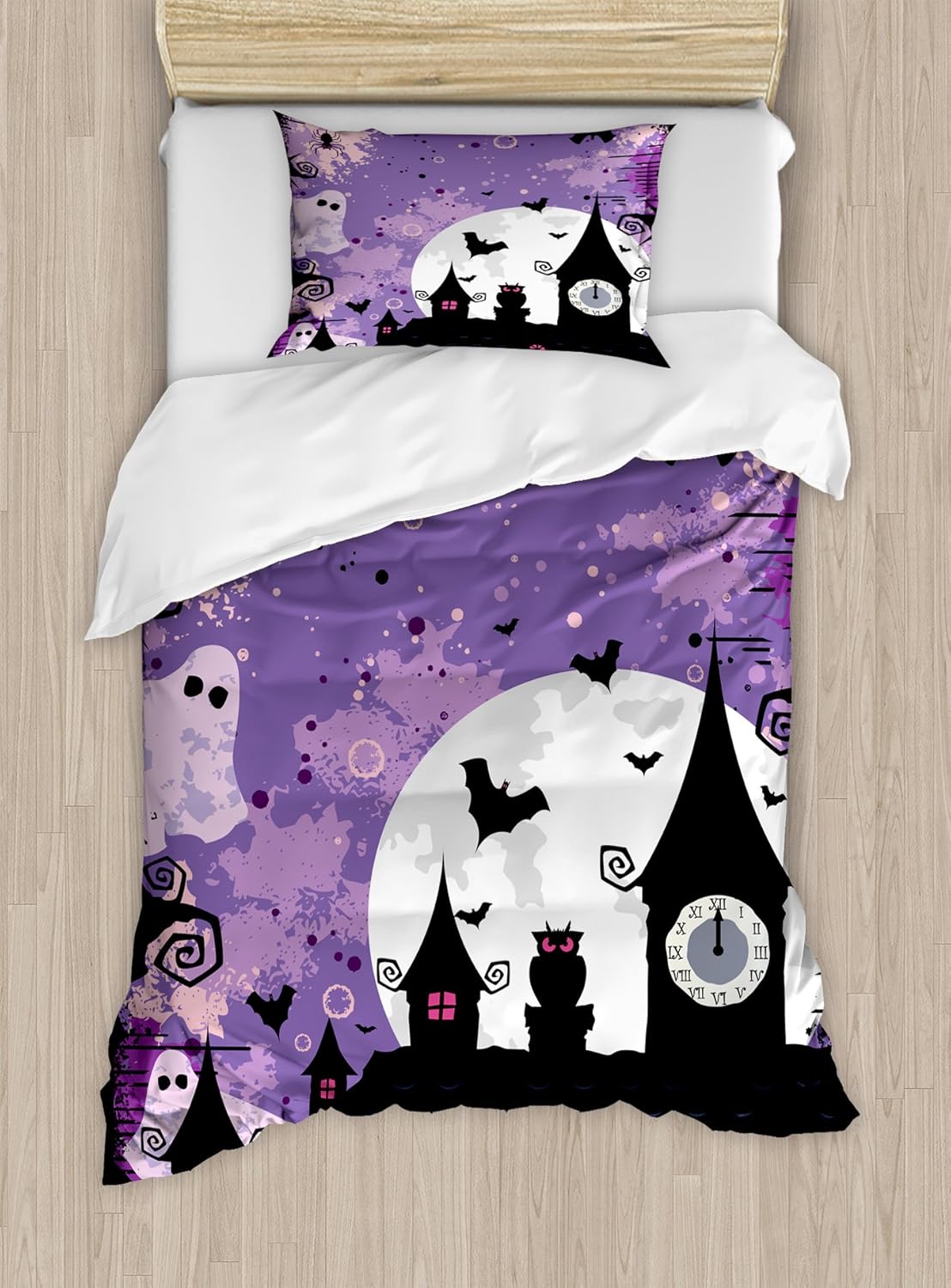 Ambesonne Vintage Halloween Duvet Cover Set, Halloween