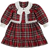 Kuriozud Toddler Baby Girl Plaid Dress Cute Party Dress for Christmas