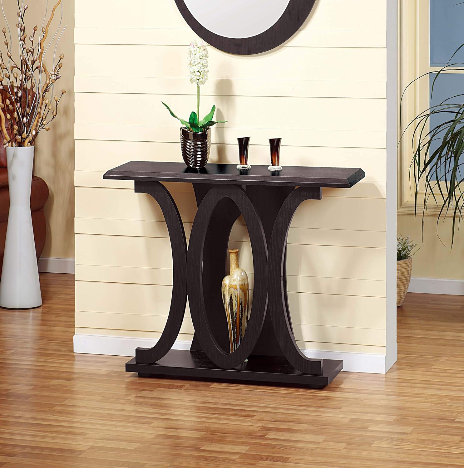 Amazon Com Q Max Console Table Red Cocoa Kitchen Dining