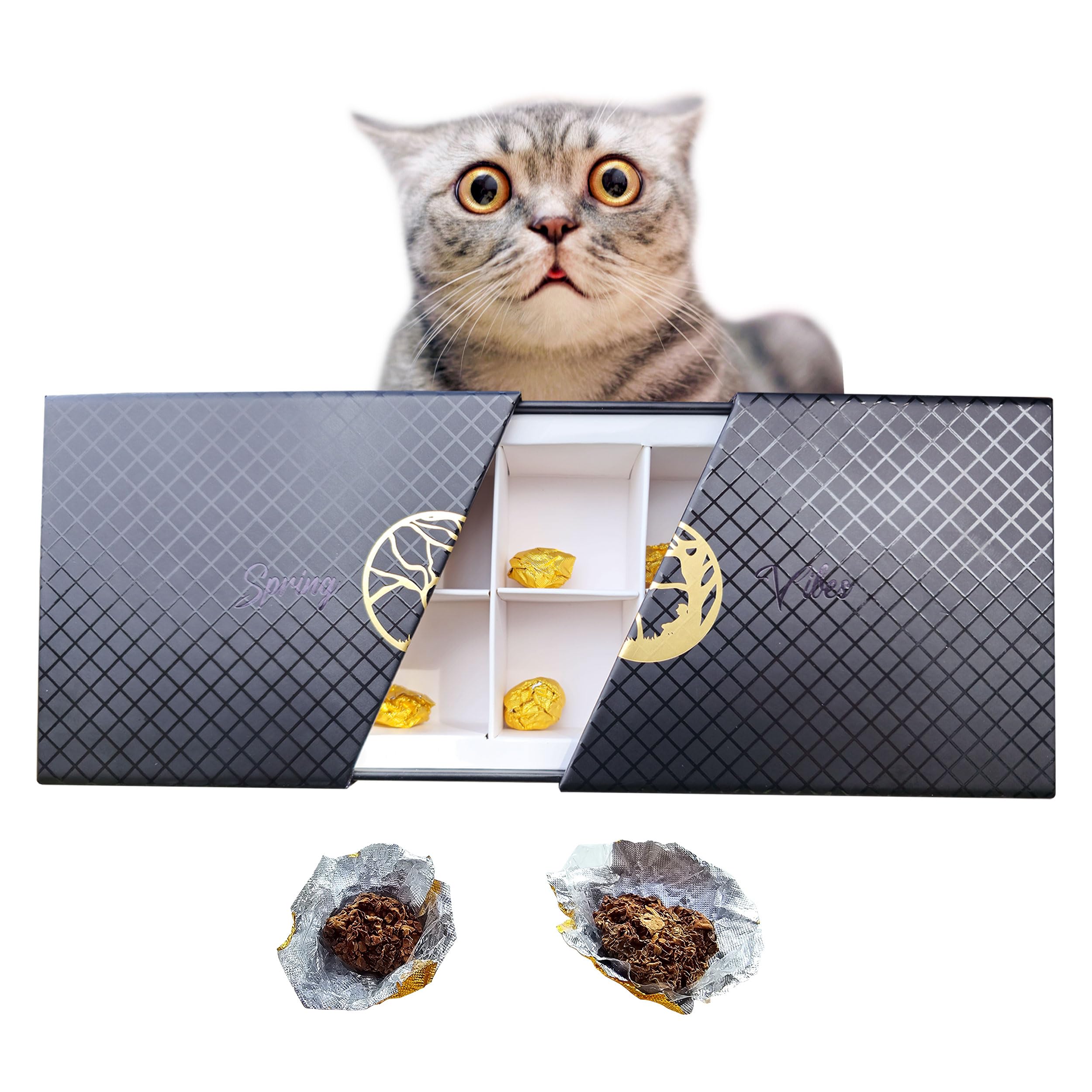 SPRING VIBES More Than Catnip CELEBRATIONS - Highest Potency, Best Luxurious Cat Toy Present, MESS FREE, 100% Natural, MONTHLY PACK