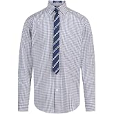 Izod Boys Long Sleeve Button-Down Collared Dress Shirt with Tie and Chest Pocket