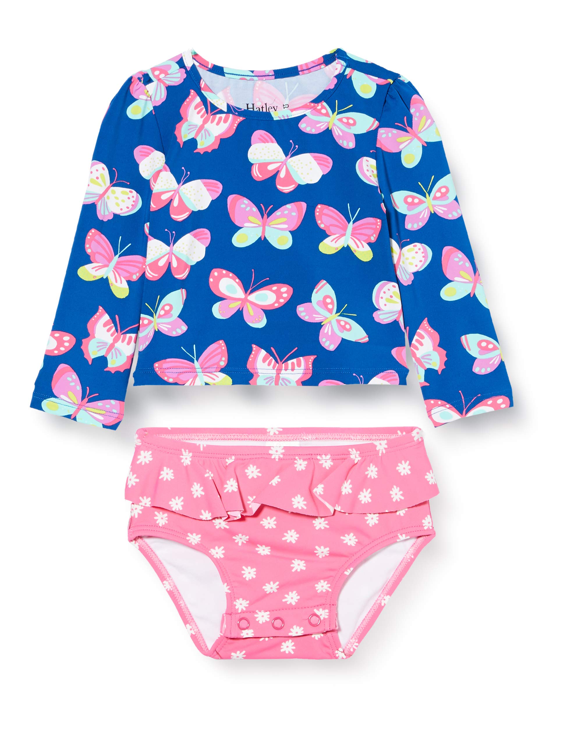 Hatley Baby Girl's Rashguard Set, Bright Butterflies, 9-12 Months