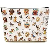 Durfk Dog Makeup Bag, Dog Lover Gifts for Girls Women, Funny Cosmetic Bag Christmas Gifts for Her, Sister, Daughter, Women