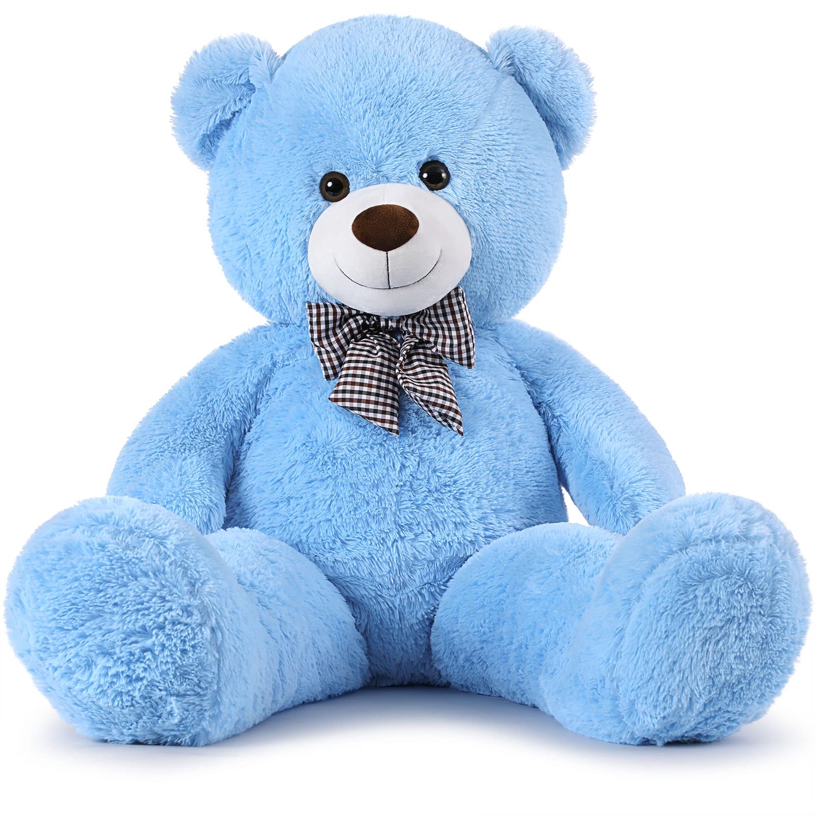 Photo 1 of MorisMos Bow Tie Giant Teddy Bear 4 Feet, 47inch Stuffed Animal Big Teddy Bear Plush, Classic Girlfriend Boyfriend Gift, Blue