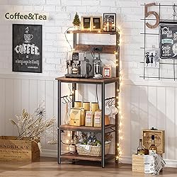 SUPERJARE 4 Tier Bakers Rack with Power