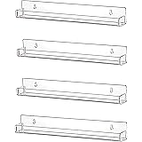 IEEK 4 PCS Floating Invisible Kids Bookshelf Wall Mounted Nail Polish Rack,Clear Acrylic Picture Ledge Vinyl Record Display S