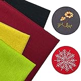 4pcs Nature Linen Needlework Fabric, Kurilai Solid