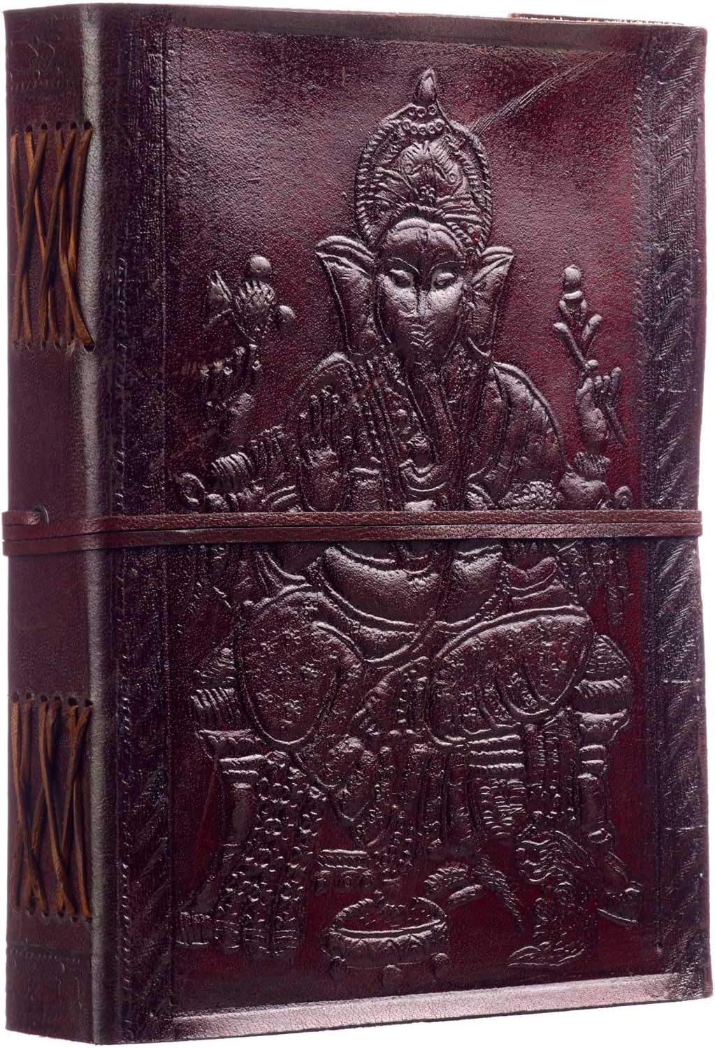 Paper High Large Ganesh Leather Journal, Brown - Image 3