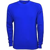JLGUSA Men Heavy Weight Plain Thermal Long Sleeve Waffle Shirts Solid Colors