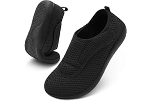 SCURTAIN Mens Walking Shoes Wide Diabetic Shoes Adjustable Swollen Feet Neuropathy Orthopedic Shoes Breathable Barefoot Zero Drop Sneakers