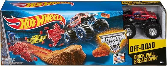 hot wheels monster jam brick wall breakdown