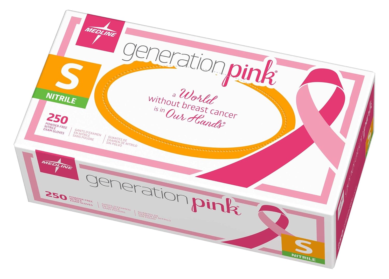 Medline Generation Pink Nitrile Exam Gloves, Disposable