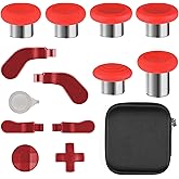 Lierhyt Elite Series 2 Accessories,Gaming Metal Replacement Kit,Includes 4 Elite 2 Controller Paddles,6 Swap Joysticks,2 D-Pads,1 Adjustment Tool and Button Organizer(Red)