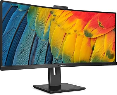 Philips 34B1U5600CH 34 Inch WQHD Curved 120Hz VA Monitor WebCam KVM USB-C