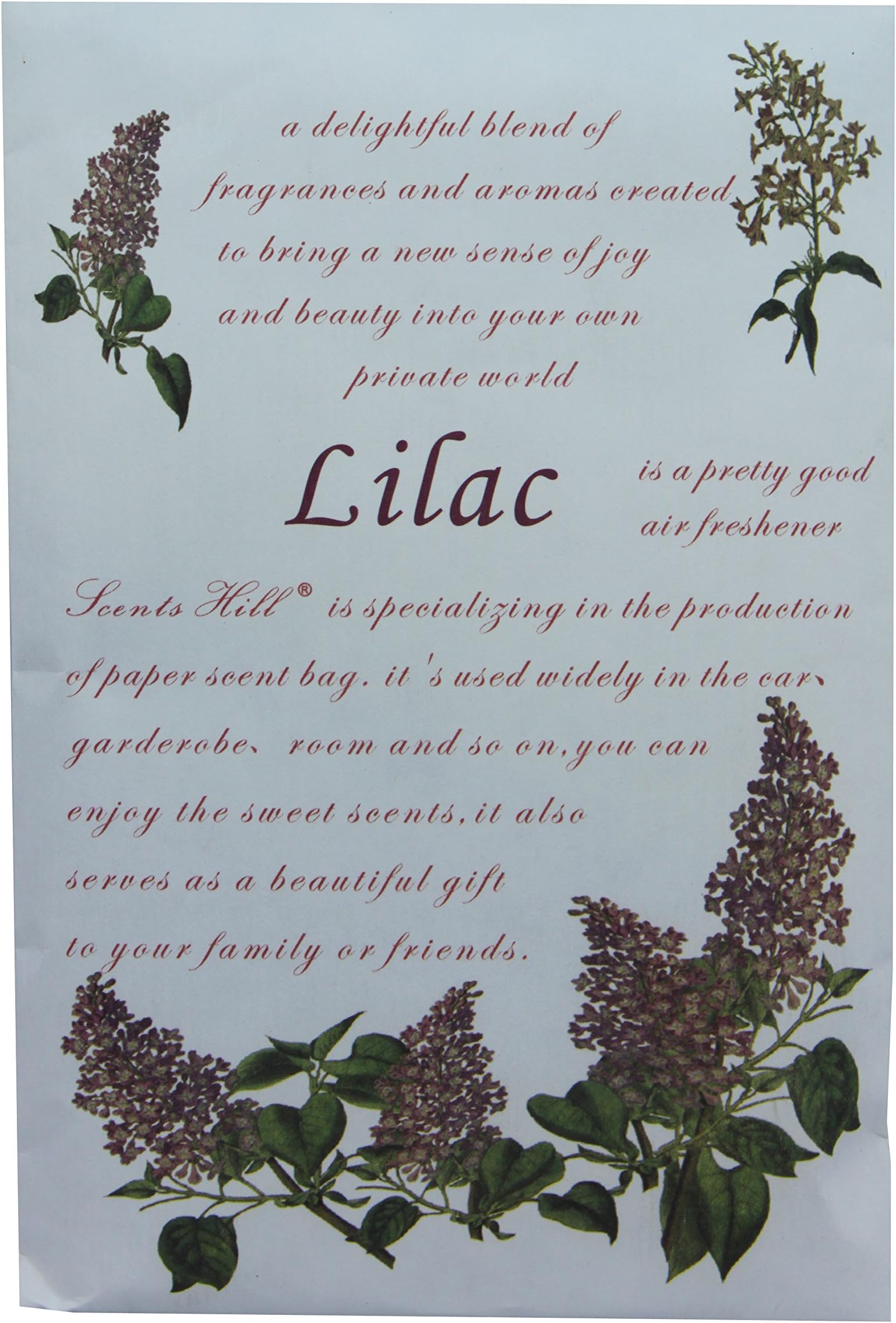 Feel Fragrance Scented Sachet for Drawers and Closets,Lot of 8 (Lilac)