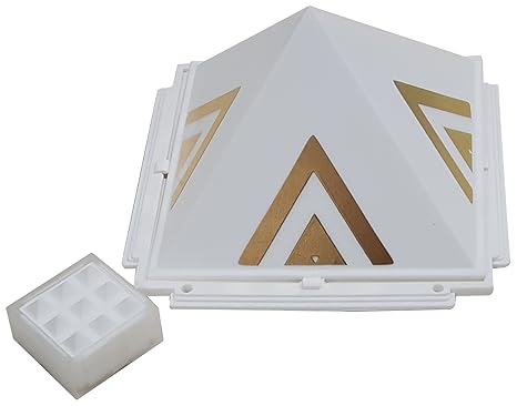 Jiten Plastic Vastu Shastra Pyramids (White_4.4 Inch X 4.4 Inch X 4.4 Inch)
