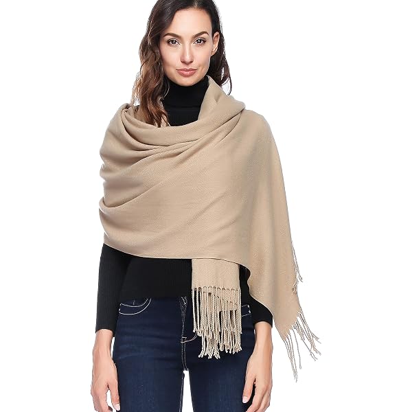 Aimeely Fall Winter Warm Scarf Women Large Shawl Wrap For Evening Dress  Beige at Amazon Women's Clothing store