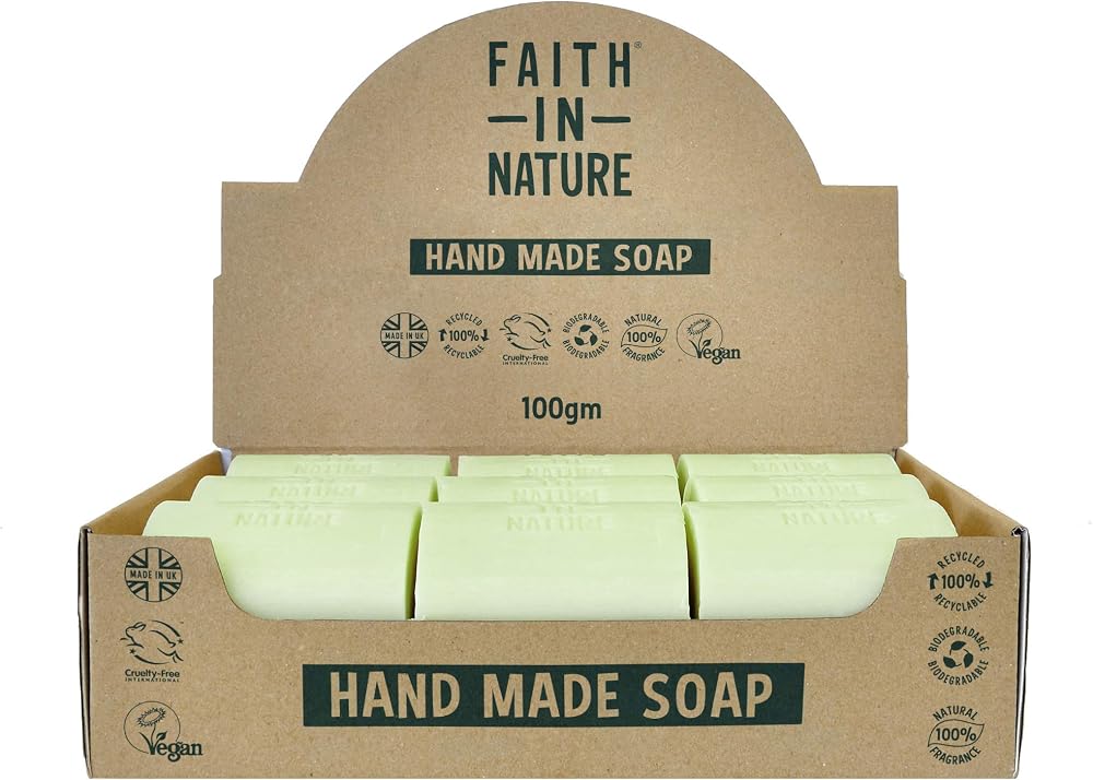 FAITH IN NATURE Aloe Vera Hand Soap Bar 18x100g Vegan Cruelty Free SLS Free