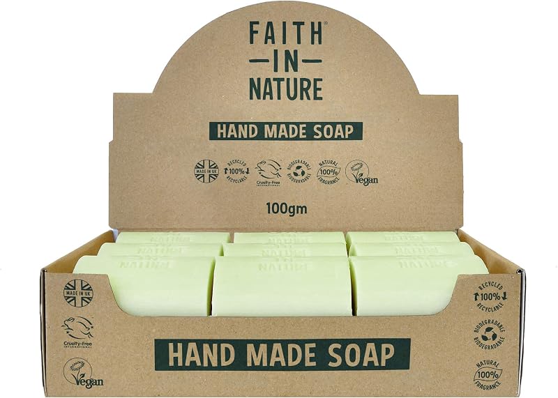 FAITH IN NATURE Aloe Vera Hand Soap Bar 18x100g Vegan Cruelty Free SLS Free