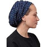 Ermandina Denim Head Covering for Women Tichel Slouchy Beanie Beret Snood Headcovering