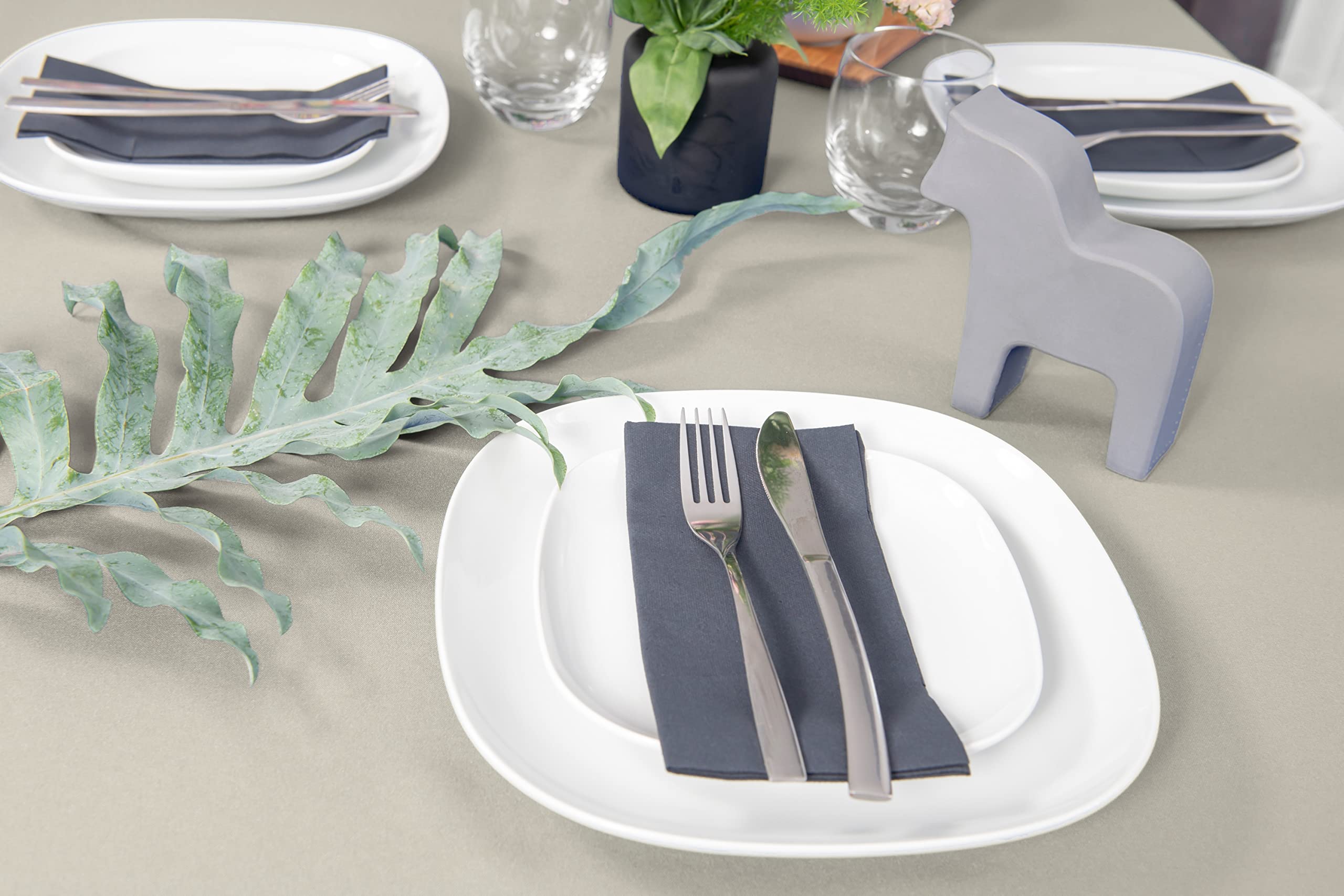 NIBLO Tablecloth Table Runner Table Linen Table Decoration Table Cloth (Ecru, Tablecloth - 120 x 220 cm)