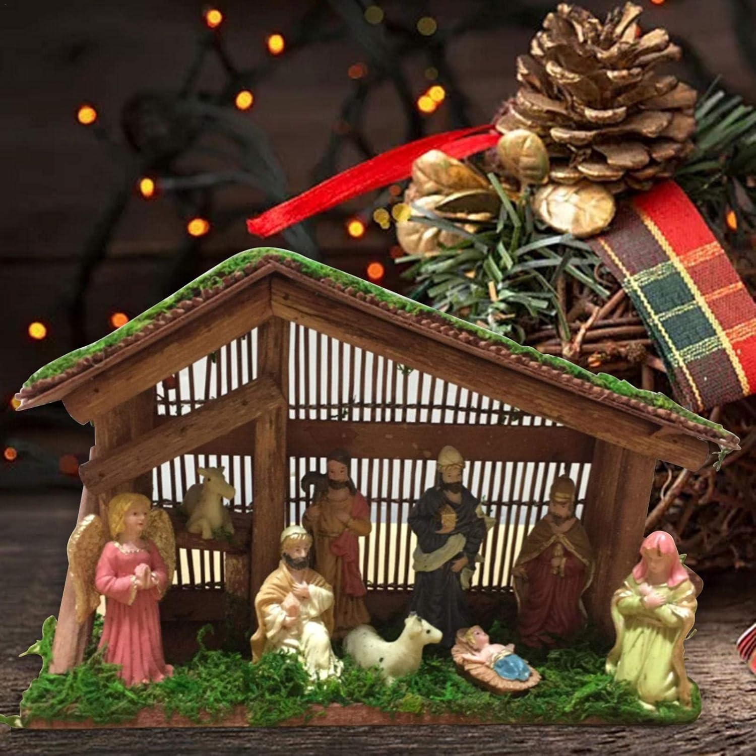 Download Nativity Scene Wooden Nativity Scene Set Illuminated Christmas Nativity Scene Ornament For Room Decoration Home Kitchen Nativity Springcanyonwsd Com