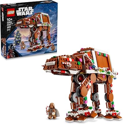Star Wars 40806 Lebkuchen AT-AT - Weihnachtlicher Bausatz für Kinder inkl. Darth Vader Minifigur & Lichtschwert - Deko für die Weihnachtszeit - Geschenk für Jungen und Mädchen ab 10 Jahren & Fans