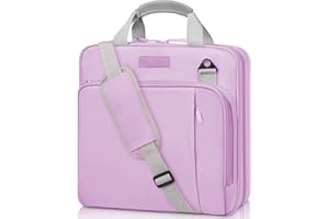 OHMANHE 3 Ring Zipper Binder with Shoulder Strap, Durable 500 Sheet Capacity 2 Inch Zip Up Binders, Multi-Pocket Binder Bag with Zipper, Books & Laptop Organizer for School Students & Office