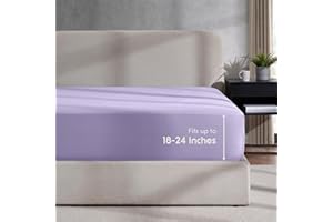 Nestl Lavender Twin Fitted Sheet Kids, Extra Deep Pocket Fitted Sheet Twin Size, 1800 Microfiber Fitted Twin Sheet Only, Ultra Soft Twin Bed Fitted Sheet Fits up to 24 Inch Mattress