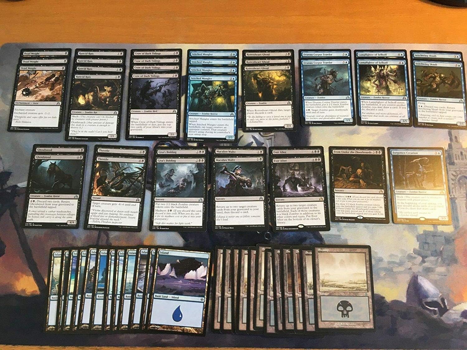 Blue Black Zombie Deck Modern Legal Custom Built