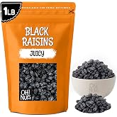 Oh! Nuts Juicy Black Raisins, Dried Fruit, No Sugar Added, Kosher Bites | Black Raisins, Dried Fruit, No Sugar Added, Kosher, Dehydrated Fruit Bites, 1 lb, Packed in New York Zip-Seal Bag