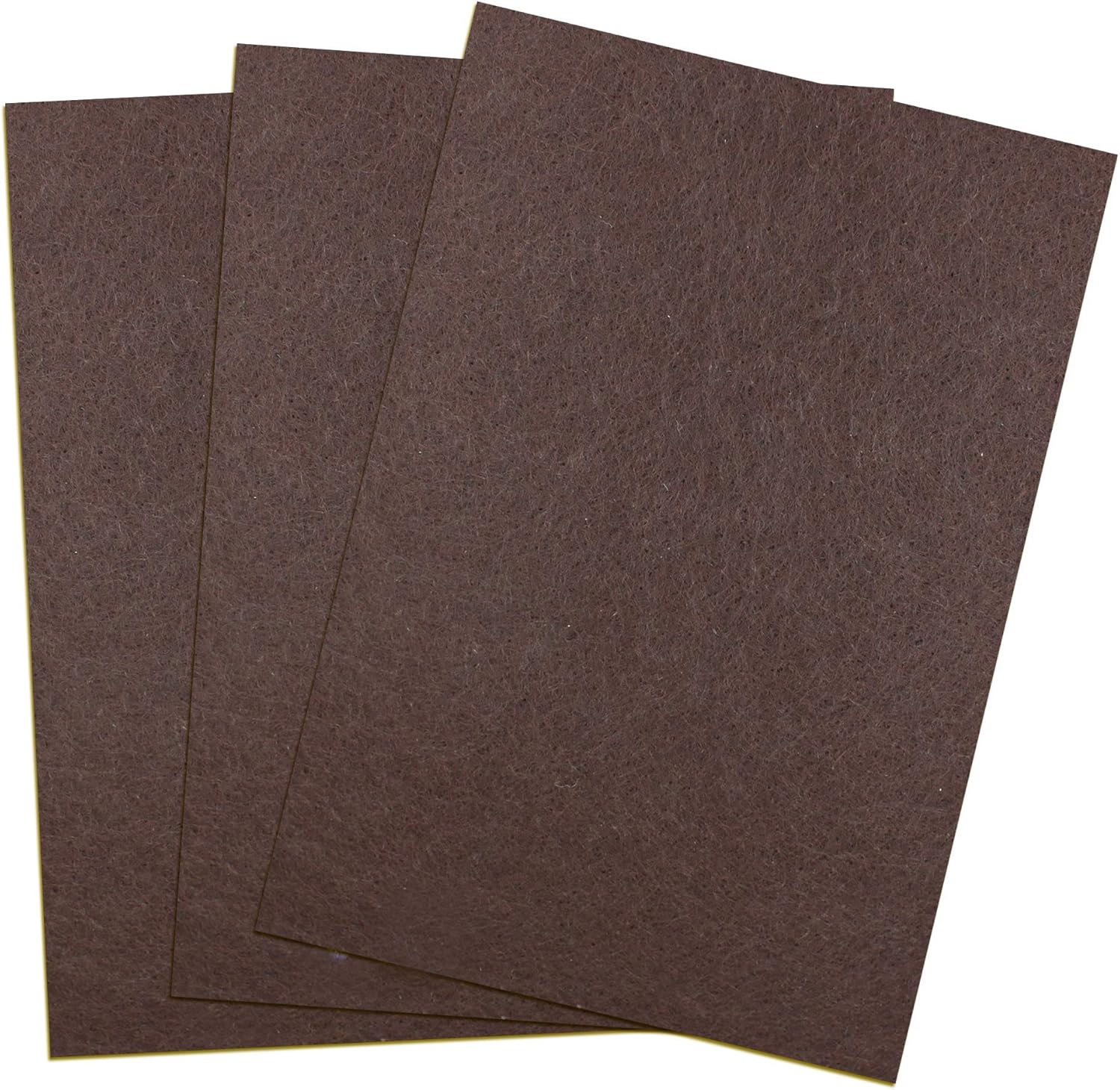 3 Pieces Self Adhesive Cut To Size Sticky Felt Pads For Furniture Feet 150mm x 200mm By Lifeswonderful®, Brown