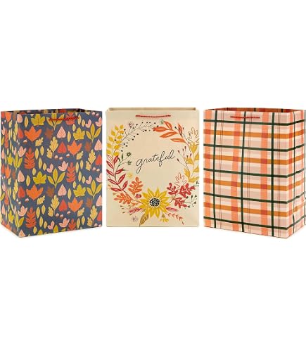 Whaline 100-Pack Fall Leaves Treat Bags - 5x7.3 Inch Kraft Paper Snack Bags For Thanksgiving - View #4