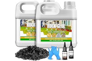 Mulch Glue for Landscaping with Dye Paste, 2L/ 64oz Rock Glue Pea Gravel Stabilizer, Strong Adhesion Fast-Drying for Locking 