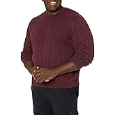 Amazon Essentials Men's Crewneck Cable Cotton Sweater