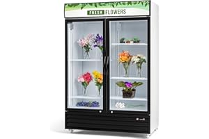 PROCOOL CREATIVE COOLING SOLUTIONS Procool Refrigeration 2 Door Floral Display Cooler; "Fresh Flowers" Decal; 43 Cubic Ft., 53" Wide