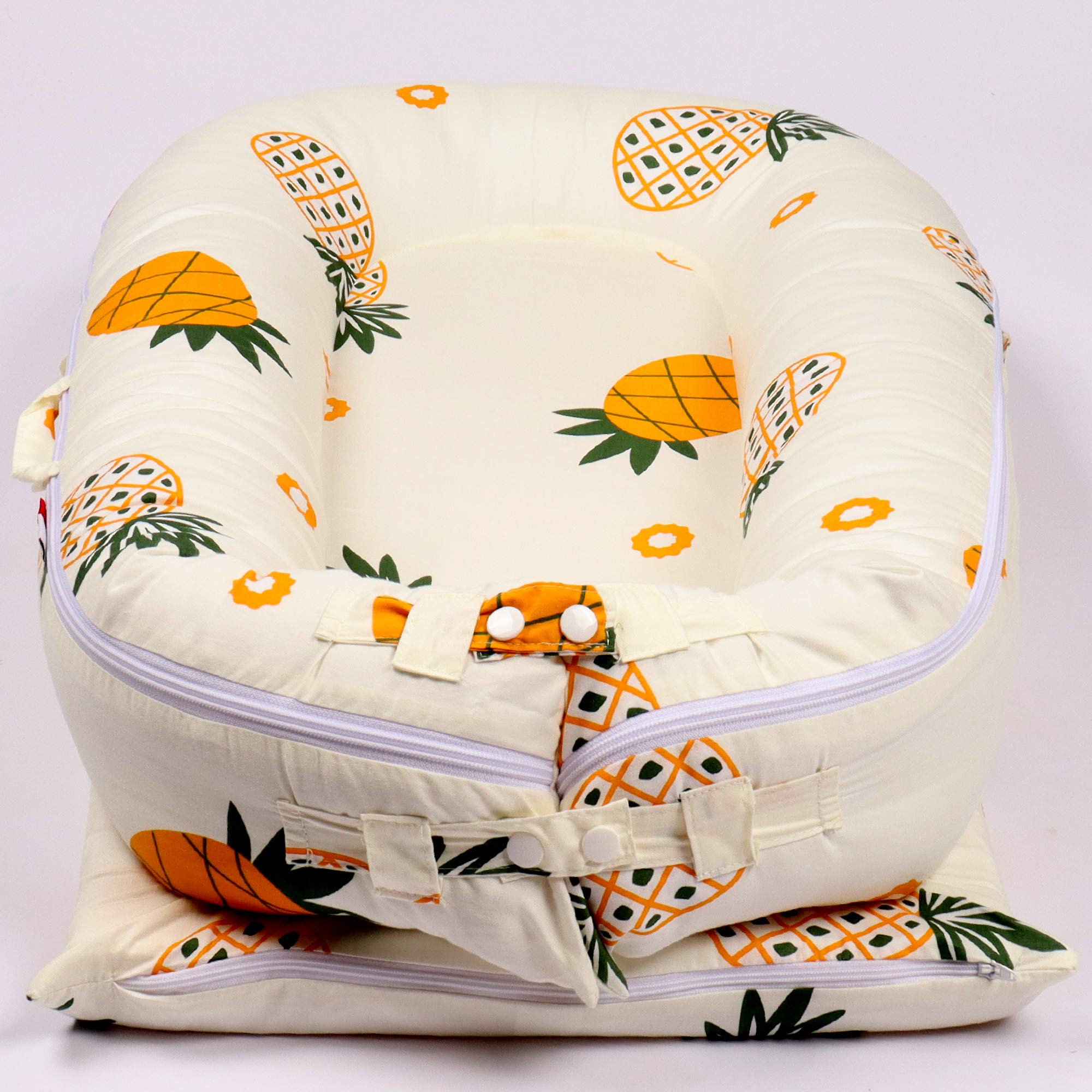 DockATot Deluxe Lounger Cover - 100% Cotton, Hypoallergenic Replacement - Pineapples