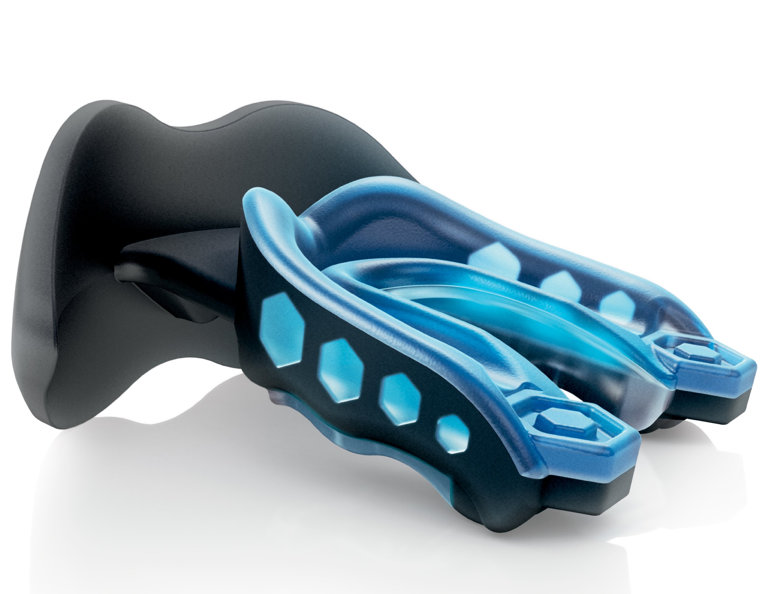 Photo 1 of Shock Doctor Gel Max Lip Guard Convertible Mouthguard (Blue and Black, Youth)