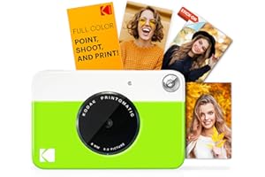 KODAK Printomatic Full-Color Instant Print Digital Camera - Colorful Photos On Zink 2x3" Sticky-Back Photo Paper - 5MP, Portable, Creative Fun Gift for Birthday, Christmas, Holiday - Green