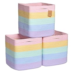 NaturalCozy Storage Cubes 11 Inch Cotton Rope Woven
