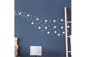 DXLING 174pcs Mixed Size Star Wall Stickers Home Decor Bedroom Removable Nursery Wall Decals Kids DIY Art Decal JW343 (White)